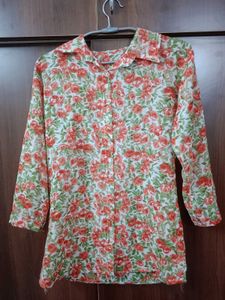 Floral Print Button-Down Shirt