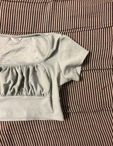 Cute Light Blue Crop Top
