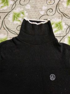 Black Turtleneck Long Sleeve Top