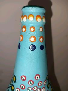 Hand Painted Glass Bottle For Showpiece.