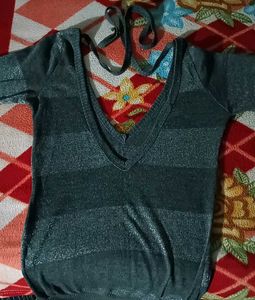 Sparkly Striped Long Sleeve Top