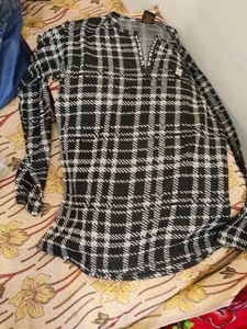 Black & White Plaid Top