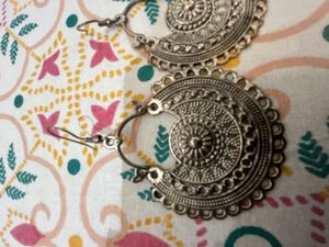 TWO PAIR Of Boho Silver Hoop Earrings