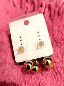 Gold Tone Bubble Earrings