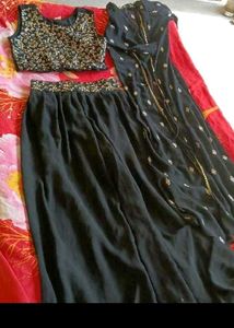 Black Embellished Kurta Set