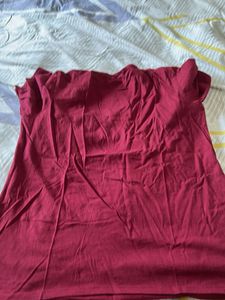 Maroon Sequin Pocket Top