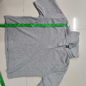Grey Ribbed Top