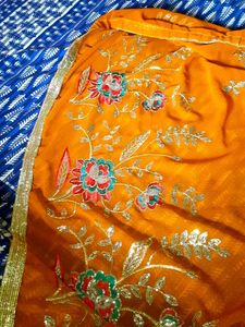 Elegant Orange Saree