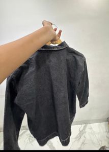 Unisex Black Charcoal Denim Jacket