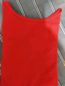 Red Lace-Up Sleeve Tee