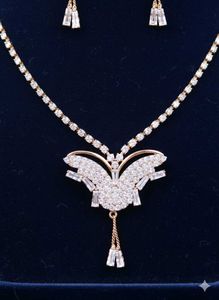 Butterfly Pendant Necklace &amp; Earring Set