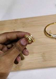 Vintage snake Bracelet ,Ring Combo 18k gold fill