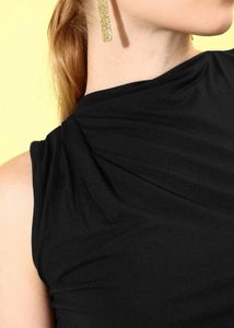 Ruched Black Top