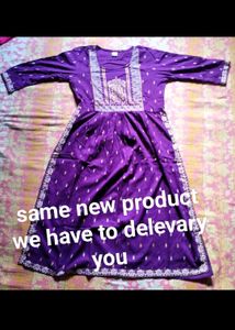 MARISY Women  Printed Kurtha (Purple)