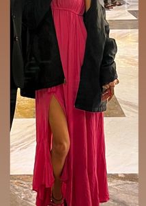 Pink Tube Dress With A Slit