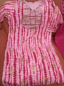 BrandNew BeautifulPink Tie-Dye Embroidered Kurta