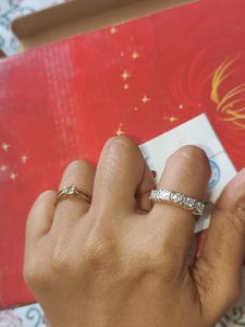 American Diamond Gems Embellished Bang Ring