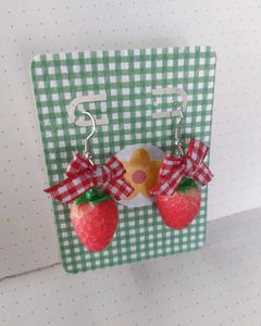 Strawberry Bow Earrings