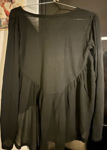 Black Mesh flowy shirt