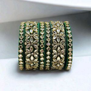 Elegant Kundan Bangle Set
