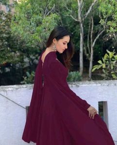 Burgundy Anarkali Dress