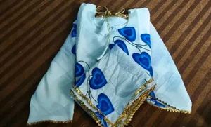 White And Blue Top With Dupatta