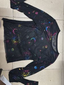 Celestial Print Mesh Top