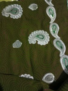 olive colour saree