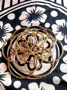 Golden Pearl Bangles Set