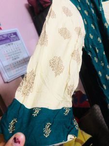 Teal &amp; Cream Kurti