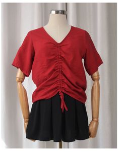 Maroon V-Neck Top