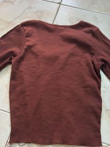Burgundy Long Sleeve Top