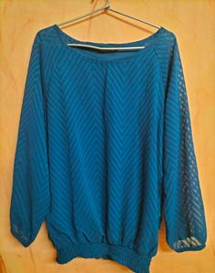 Stylish Teal Chevron Blouse
