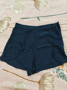 Ruffled Navy Blue Shorts