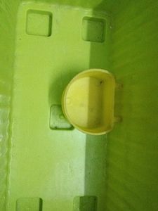 Green Plastic Container with Yellow Bowl