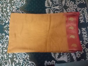 Cotton Mustard Colour Sari