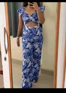 Blue Floral Jumpsuit