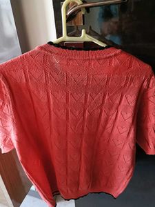Coral Heart Knit Top