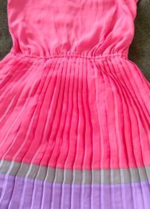 Hot Pink Pleated Dress