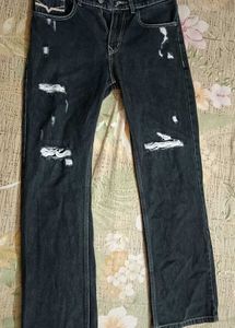 WILD CUT LIGHT BLACK BAGGY JEAN
