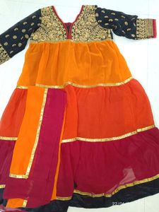 Xl Size Ethnic Anarkali Dress With Dupatta