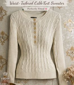 Cable Knit Button-Up Sweater
