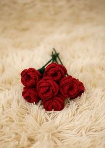 1Crochet Red Rose Bouquet