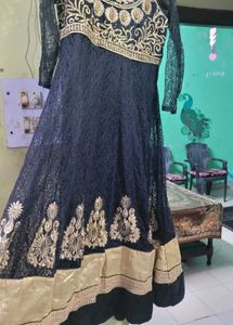 Elegant Ethnic  black Anarkali kurti