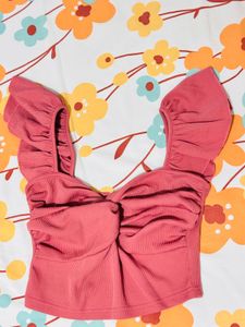 Cute Pink Ruffle Top