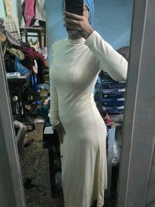 Cream Midi Bodycon Dress