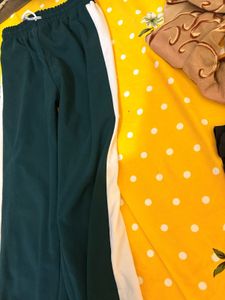 Green & White Track Pants