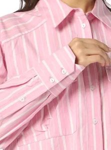 Pink Striped Crop Top