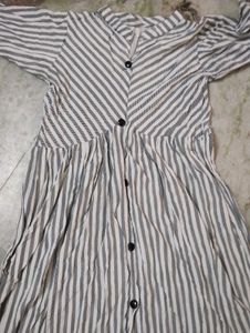 Striped Button-Down Dress