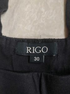 Black Solid Dangri Short Skirt